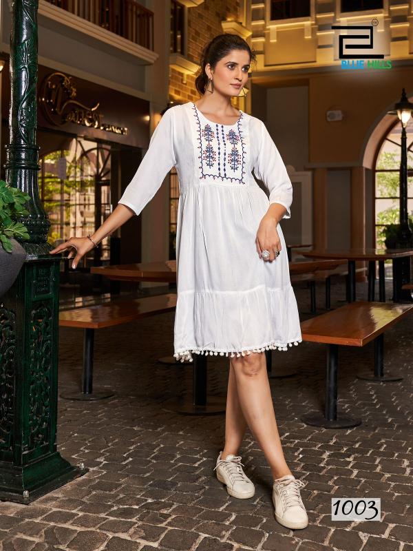 Blue Hills Ellie Rayon Embroidery Mirror Work Kurti Collection